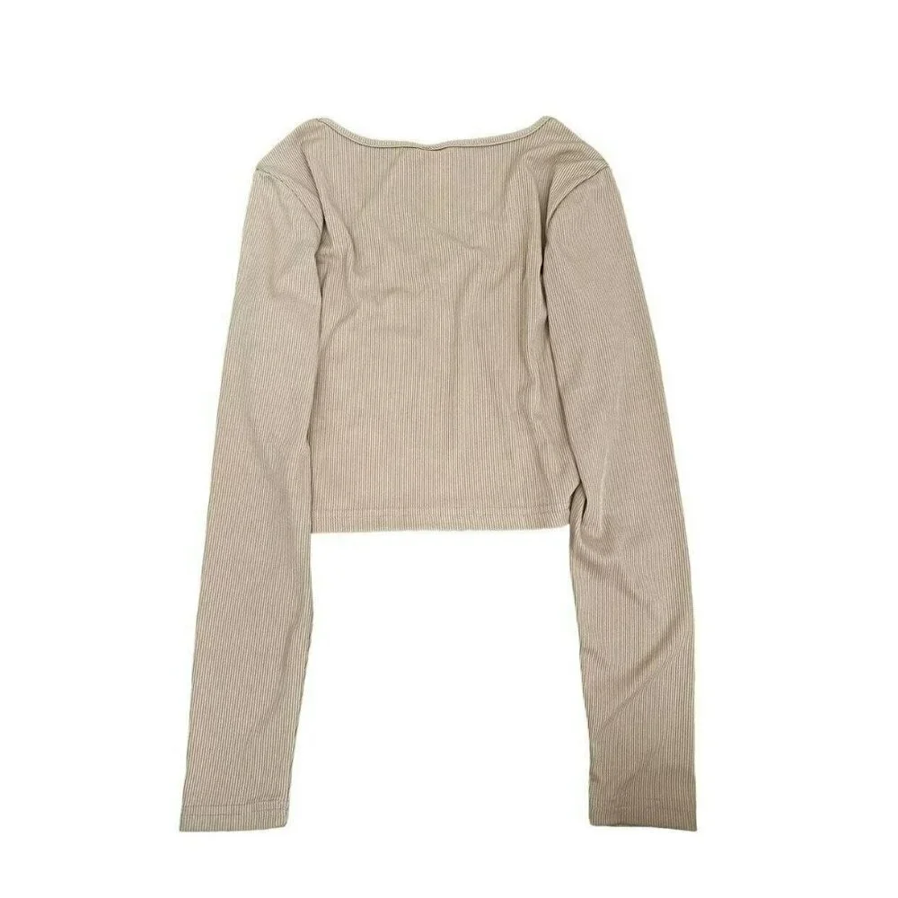 Romwe Ribbed Cropped Top